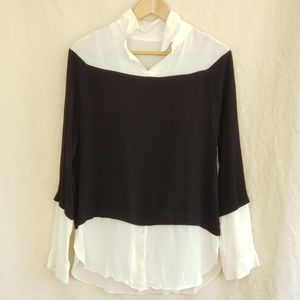 Classic Black & White Blouse